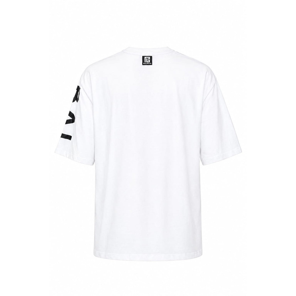Balmain White Short Sleeve Logo Print T Shirt