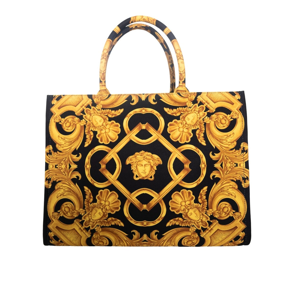 Versace Black Medusa Barocco Tote Bag