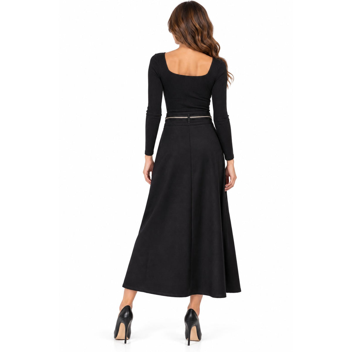 Peserico Wrap Style Belted Midi Skirt