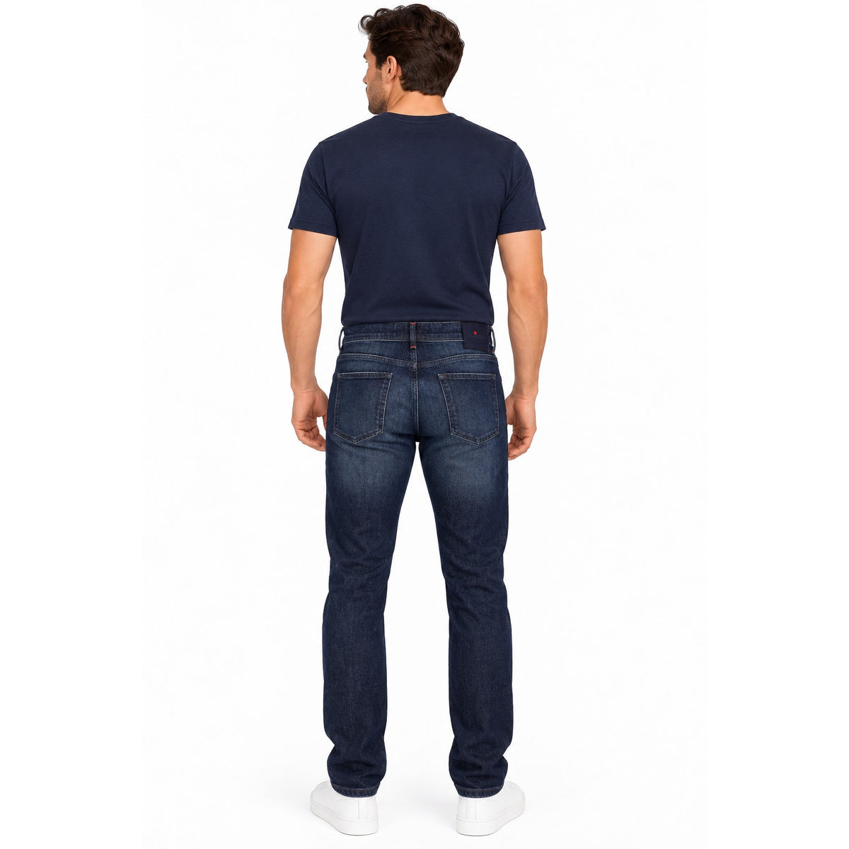 Kiton Indigo Blue Straight Leg Five Pocket Denim Jeans