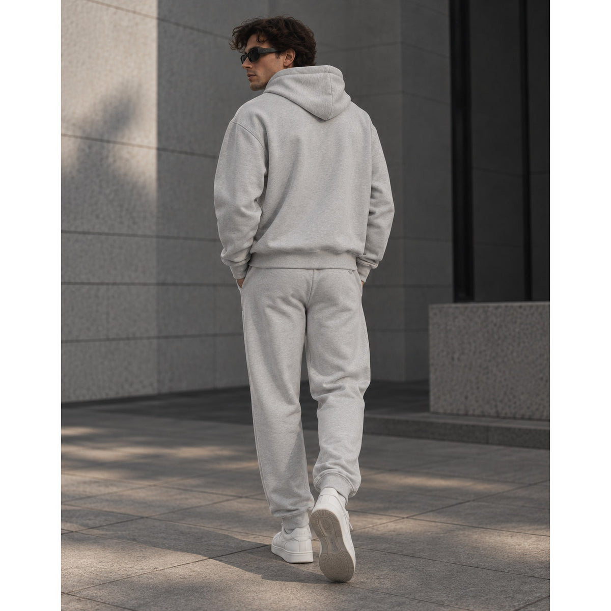 Balmain Gray Logo Motif Hoodie