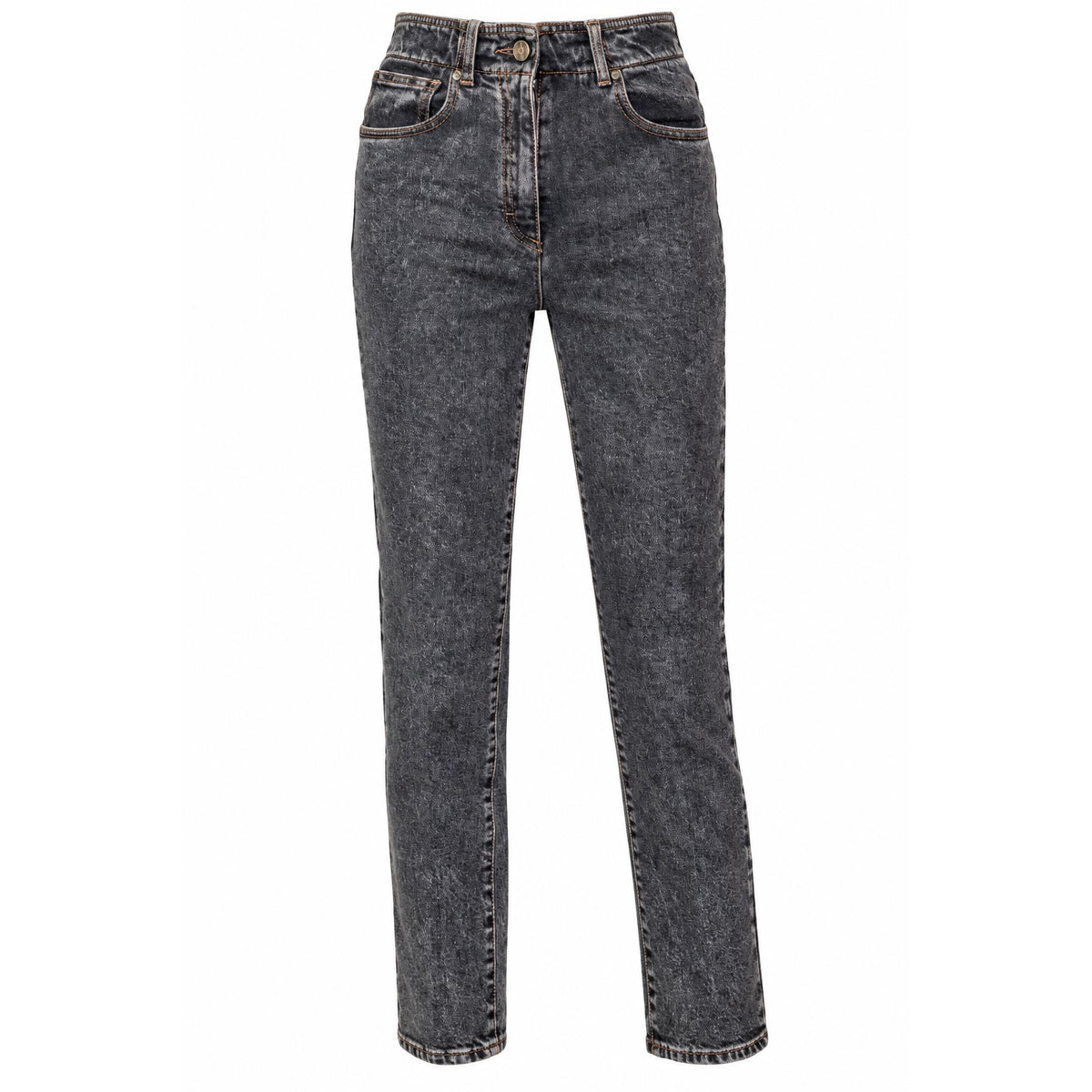 Peserico Gray Stonewashed Cropped Mid Rise Skinny Jeans